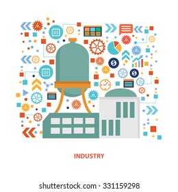 Industry concept design on white background,clean vector