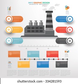 Industry concept info graphic design on white background,vector