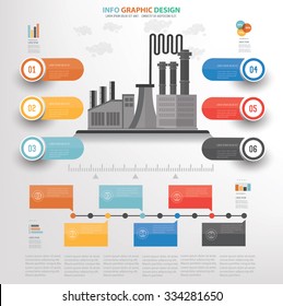 Industry concept info graphic design on white background,vector