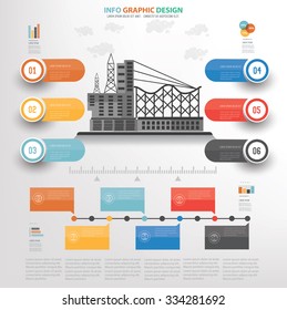 Industry concept info graphic design on white background,vector
