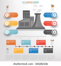 Industry concept info graphic design on white background,vector