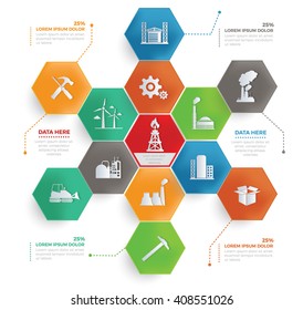 Industry concept info graphic design,vector