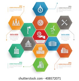Industry concept info graphic design,vector