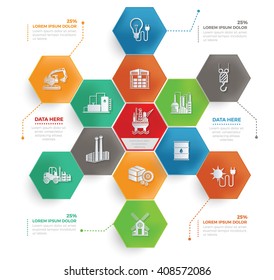 Industry concept info graphic design,vector