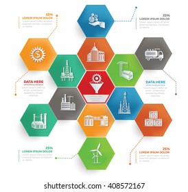 Industry concept info graphic design,vector
