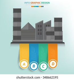 Industry concept and label for text,info graphics design,clean vector