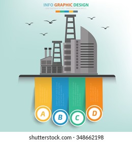 Industry concept and label for text,info graphics design,clean vector