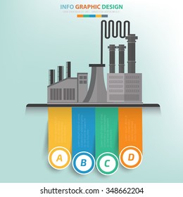 Industry concept and label for text,info graphics design,clean vector