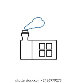 industry concept line icon. Simple element illustration. industry concept outline symbol design.