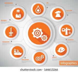 Industry concept,Orange version,vector