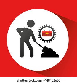 industry construction car in icon vector illustration