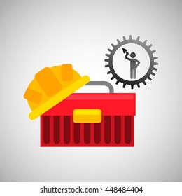industry construction car in icon vector illustration