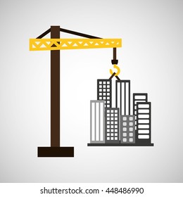 industry construction car in icon vector illustration