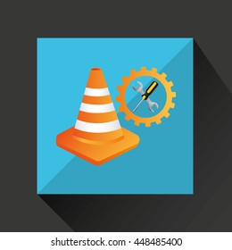 industry construction car working icon vector illustration