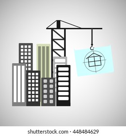 industry construction city development icon vector illustration