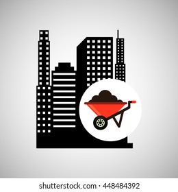 industry construction in the city icon vector illustration