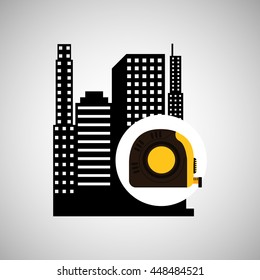 industry construction in the city icon vector illustration