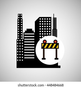 industry construction in the city icon vector illustration