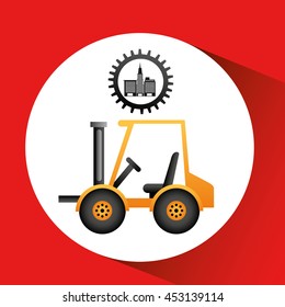 industry construction in the city icon vector illustration