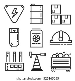 Industry, construction and engineer icon set, illustration design