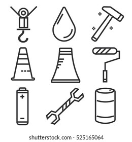 Industry, construction and engineer icon set, illustration design