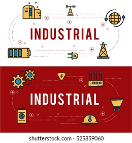Industry, construction and engineer icon set, illustration design