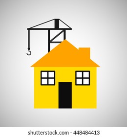 industry construction house development icon vector illustration