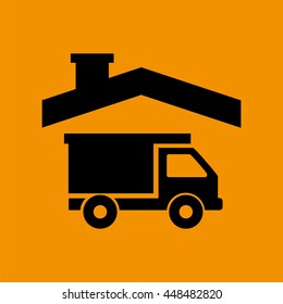 industry construction house with icon, vector illustration