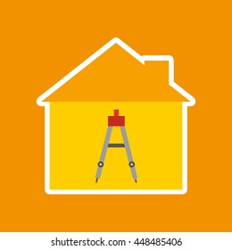 industry construction house work icon vector illustration