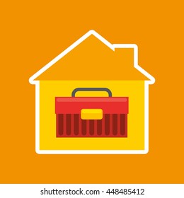 industry construction house work icon vector illustration