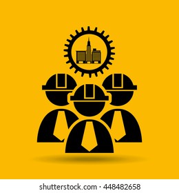 industry construction man working icon vector illustration