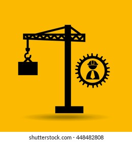 industry construction man working icon vector illustration