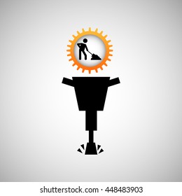 industry construction man working icon vector illustration