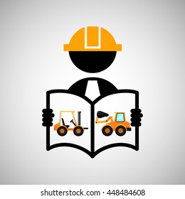 industry construction man working icon vector illustration