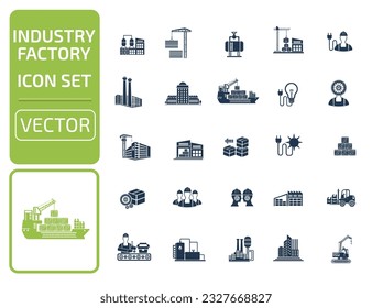 Vektorsymbol-Set für Industrie und Bauwesen