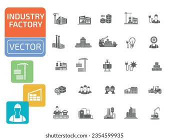 Vektorsymbol-Set für Industrie und Bauwesen