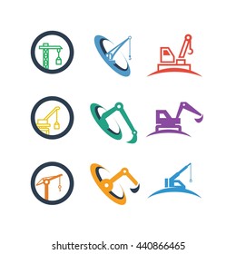 Industry Contractor Construction Mining Business Transport Vector Icon Logo Illustration