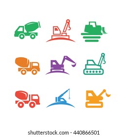 Industry Contractor Construction Mining Business Transport Vector Icon Logo Illustration