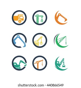 Industry Contractor Construction Mining Business Transport Vector Icon Logo Illustration