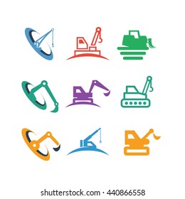 Industry Contractor Construction Mining Business Transport Vector Icon Logo Illustration