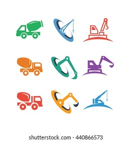 Industry Contractor Construction Mining Business Transport Vector Icon Logo Illustration