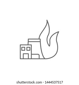 Industry danger emergency fire flame industrial smoke icon