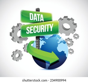 industry data security around the globe. illustration design over a white background