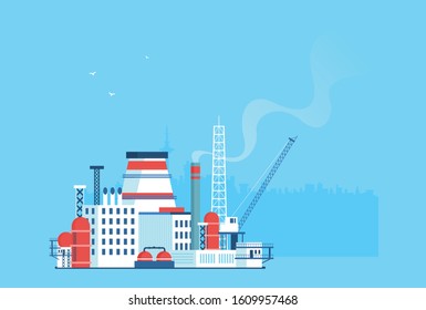  industry design buildings over background, vector illustration