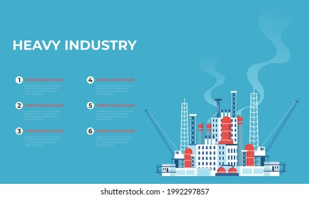  Industriedesign-Gebäude auf Hintergrund, Vektorgrafik