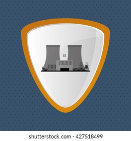 Industry design. Factory icon. Flat illustration