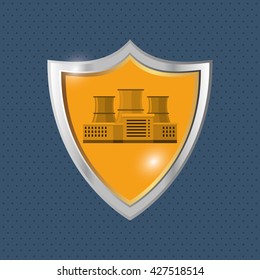 Industry design. Factory icon. Flat illustration
