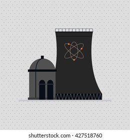 Industry design. Factory icon. Flat illustration