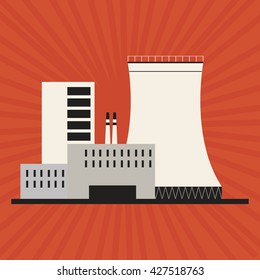 Industry design. Factory icon. Flat illustration