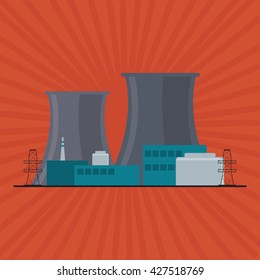 Industry design. Factory icon. Flat illustration